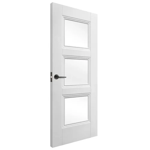 White Internal Primed Elegance Ripley 3 Light Obscure Glass Made-to-Measure Door -Oak Door Store 1714118044 87210900