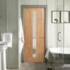 Oak Internal Fully Finished Stamford 4 Panel 1 Light Obscure Glass Made-to-Measure Door (121931)