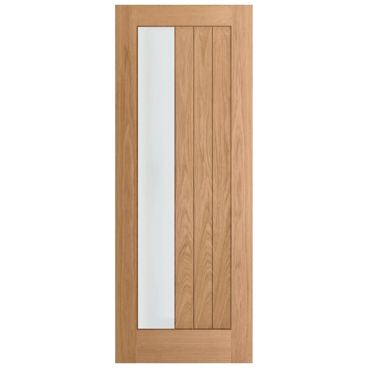 Oak Internal Fully Finished Farley 1 Light Obscure Offset Glass Made-to-Measure Door (121927) 2 Oak Internal Fully Finished Farley 1 Light Obscure Offset Glass Made-to-Measure Door (121927) - Image 2