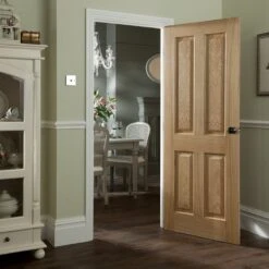 White Oak Fully Finished Internal Oregon 4 Panel FD30 Door (121795)