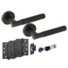 Knurled Internal Fire Rated Lever Smart Handle Set - Matt Black (121197)