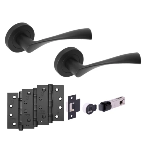 Oasis Internal Fire Rated Lever Smart Handle Set - Matt Black (121209)