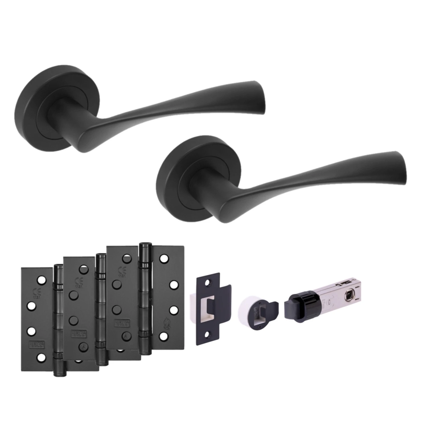 Oasis Internal Fire Rated Lever Smart Handle Set - Matt Black (121209) 1 Oasis Internal Fire Rated Lever Smart Handle Set - Matt Black (121209)