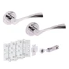 Oasis Round Rose Lever Fire Rated Handle Set - Polished Chrome (341522)