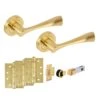 Oasis Round Rose Lever Fire Rated Handle Set - Satin Brass (341525)