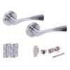 Oasis Round Rose Lever Door Bathroom Handle Set - Satin Chrome (341518)