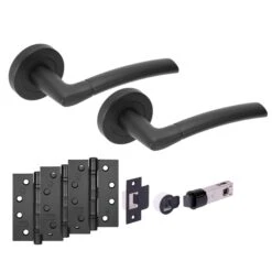 Orbit Internal Fire Rated Lever Smart Handle Set - Matt Black (121222)