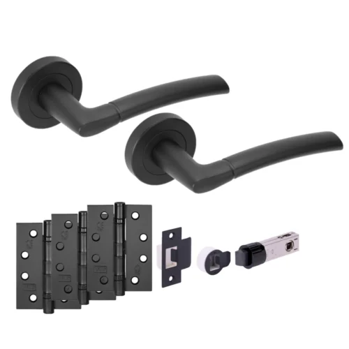 Orbit Internal Fire Rated Lever Smart Handle Set - Matt Black (121222)