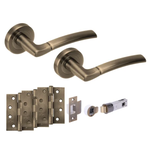 Orbit Round Rose Lever Fire Rated Handle Set - Antique Bronze (341531)