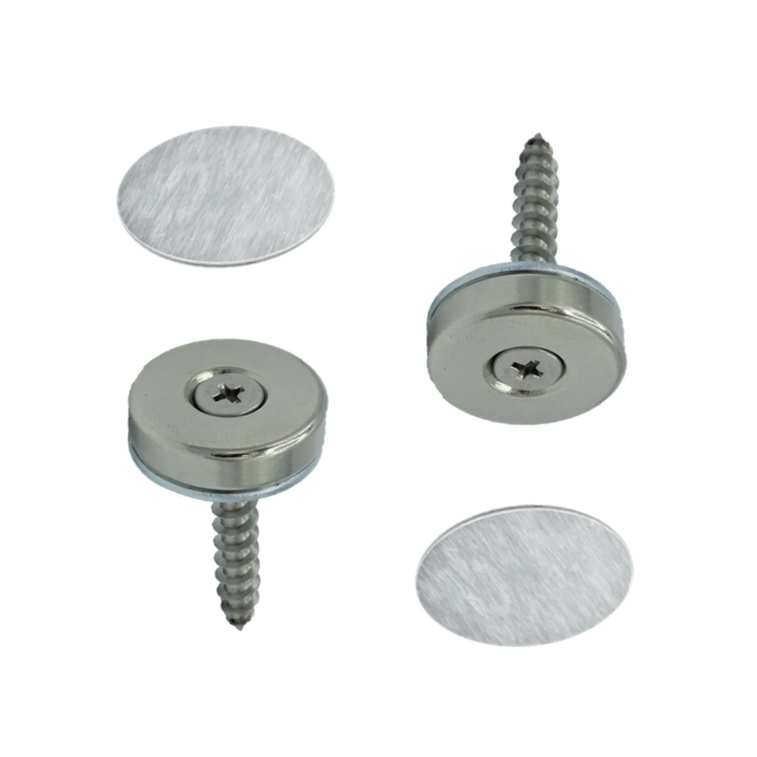 12mm Flush Mounted Countersunk Magnetic Catch - Satin Stainless Steel (122068) 1 12mm Flush Mounted Countersunk Magnetic Catch - Satin Stainless Steel (122068)