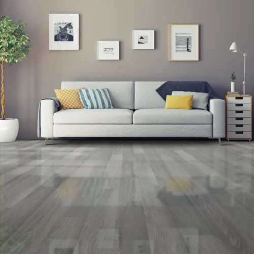 Silver Grey Oak - Glamour 12mm High Gloss Laminate Flooring (122132)