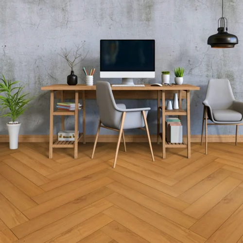 Warm Harvest Oak - Comfort Luxe 12mm Laminate Herringbone Flooring (122147)