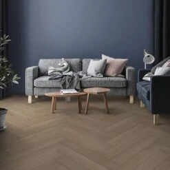 Silver Serenity Oak - Comfort Luxe 12mm Laminate Herringbone Flooring (122146)