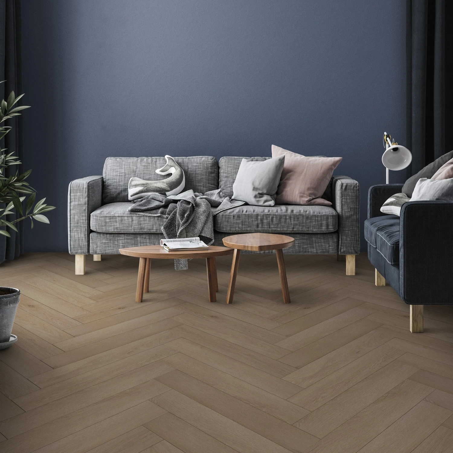 Silver Serenity Oak - Comfort Luxe 12mm Laminate Herringbone Flooring (122146) 1 Silver Serenity Oak - Comfort Luxe 12mm Laminate Herringbone Flooring (122146)