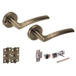 Orbit Internal Privacy Lever Handle Set - Antique Brass (108087)