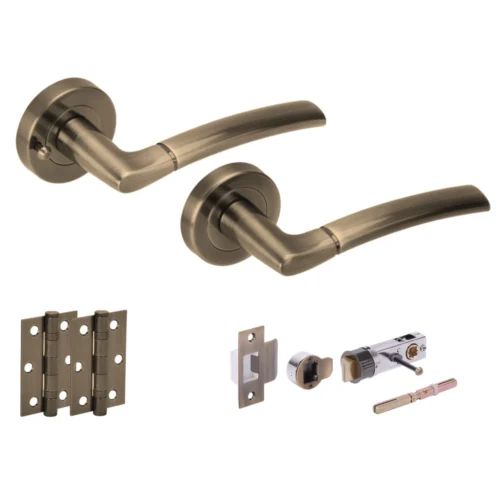 Orbit Internal Privacy Lever Handle Set - Antique Brass (108087)