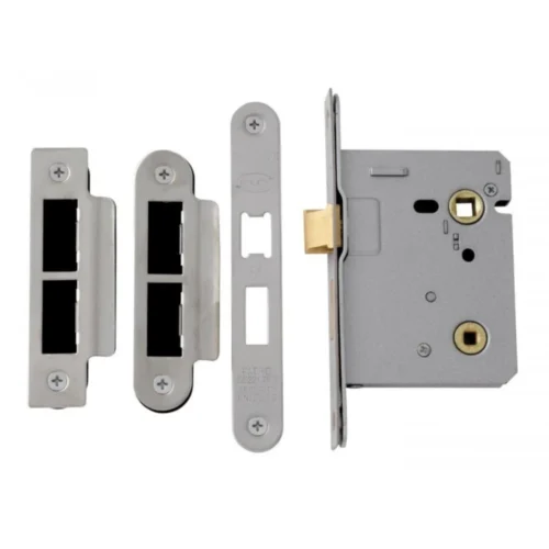 65mm (2.5'') Mortice Bathroom Lock - Satin Stainless Steel (75834)