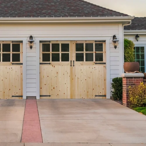 External Solid Redwood Unfinished 6L Obscure Glass Garage Door (LIBRGAR301)