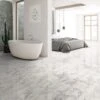 White Marble - Aqua Pro 8.5mm High Gloss Laminate Flooring (122130)
