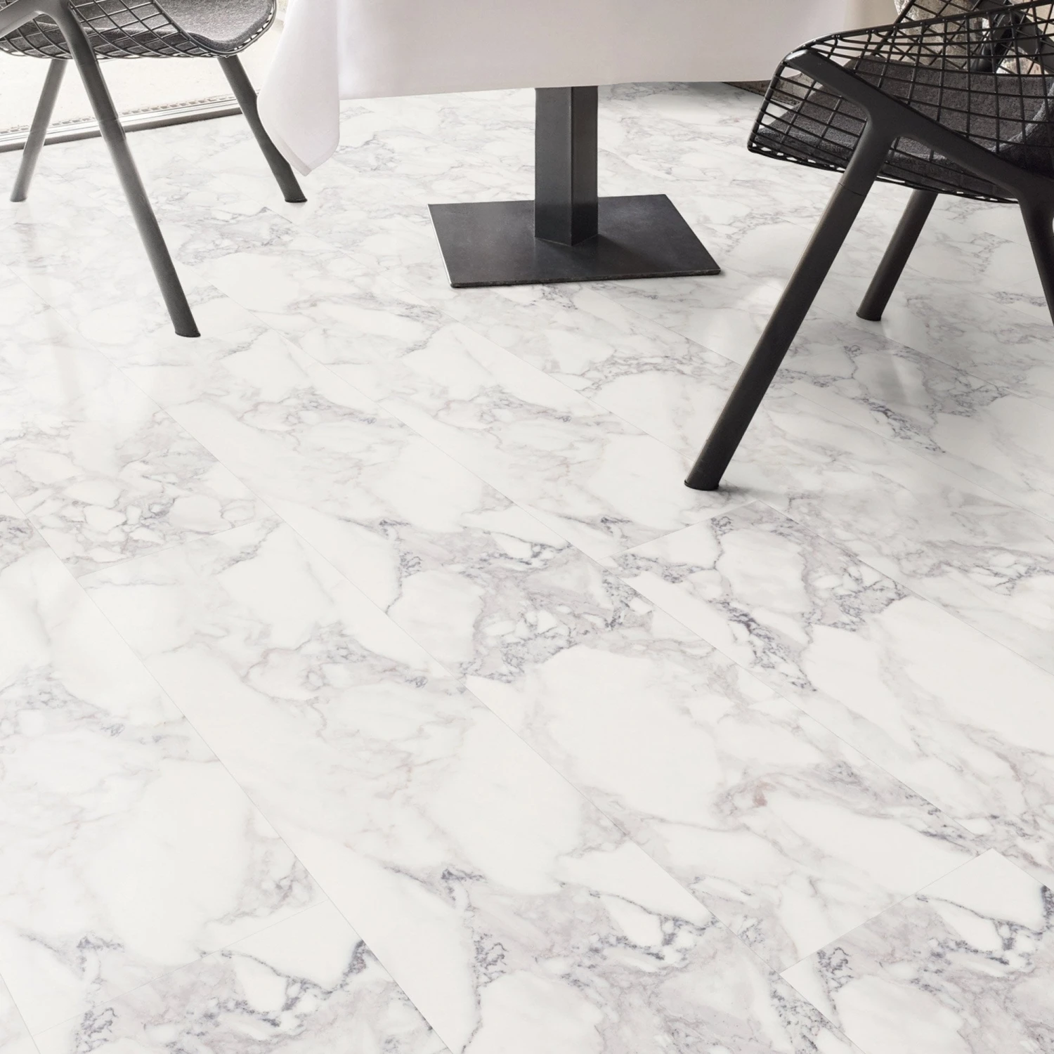 White Marble - Aqua Pro 8.5mm High Gloss Laminate Flooring (122130) 5 White Marble - Aqua Pro 8.5mm High Gloss Laminate Flooring (122130) - Image 5