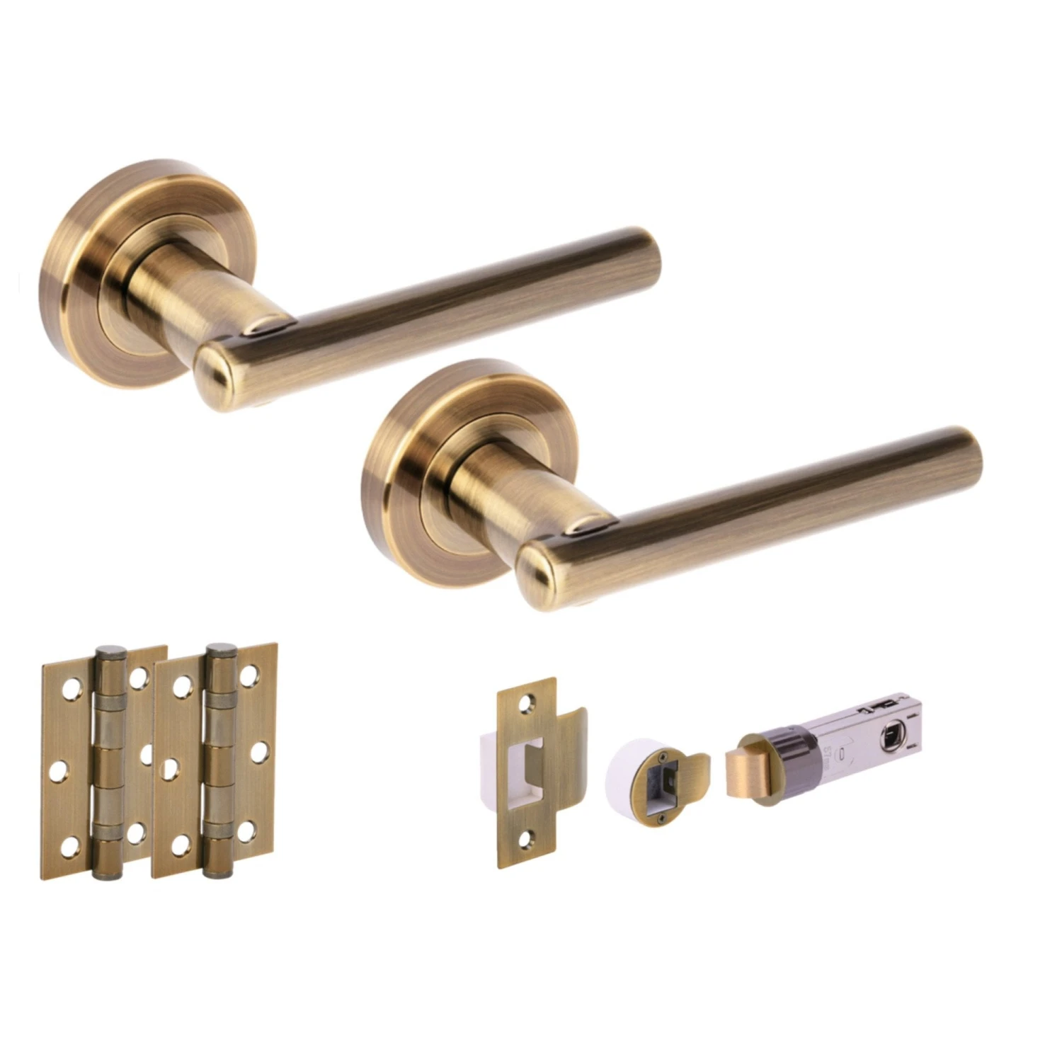 Solus Round Rose Lever Door Handle Set - Antique Bronze (341544) 1 Solus Round Rose Lever Door Handle Set - Antique Bronze (341544)