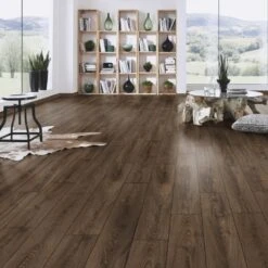 Espresso Carpenter Oak - Atlantic 10mm Handscraped Moisture Resistant Laminate Flooring (122474) -Oak Door Store 1718280134 47478100