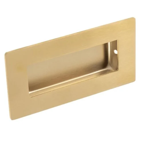 Rectangular Flush Pull Handle - Satin Brass (122509)