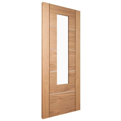 Oak Internal Fully Finished Venice 1 Light Clear Glass Door (120655) -Oak Door Store 1719311455 43334200