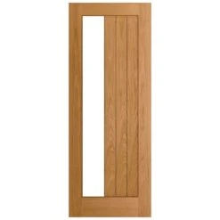 Oak Internal Fully Finished Farley 1 Light Clear Offset Glass Made-to-Measure FD30 Fire Door (122643) -Oak Door Store 1719488703 46795600