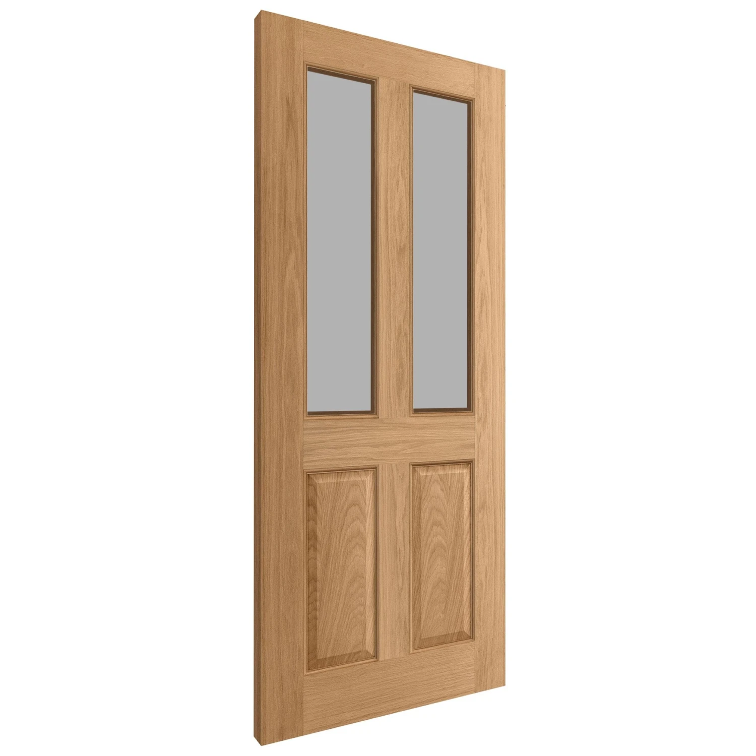 Oak External Unfinished 4 Panel 2 Light Obscure Glass Door (EXTOAK4POBS) 2 Oak External Unfinished 4 Panel 2 Light Obscure Glass Door (EXTOAK4POBS) - Image 2