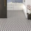 Black And White - Retro Water-resistant 8mm Laminate Flooring (122534)