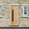 Oak External Unfinished Farley 1 Light Obscure Double Offset Glass Door (EXTOAKFAR1LOFF)