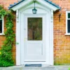 External White Painted Composite 2xG Clear Glass Door (121036)