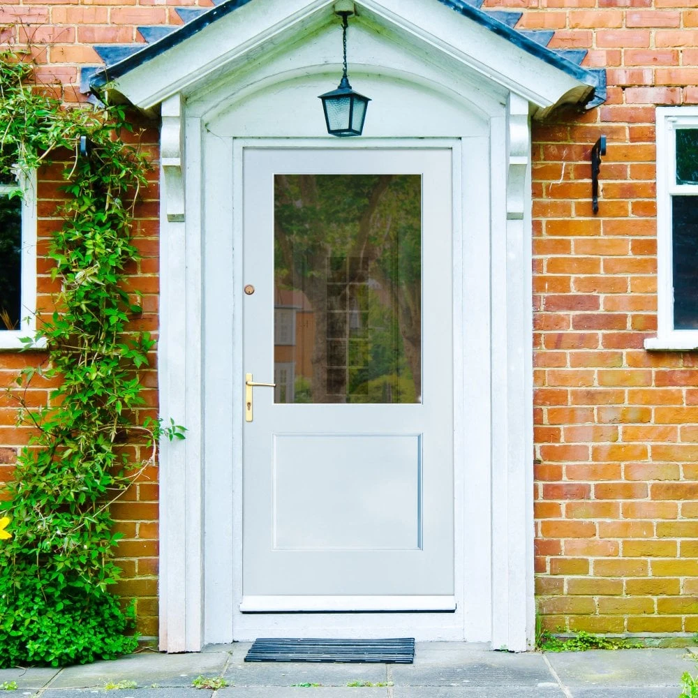 External White Painted Composite 2xG Clear Glass Door (121036) 1 External White Painted Composite 2xG Clear Glass Door (121036)