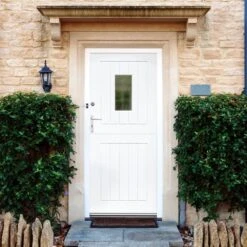 External White Painted Composite 1 Light Clear Glass Stable Door (121038)