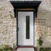 External White Painted Composite 1 Light Obscure Glass Farley Door (121035)