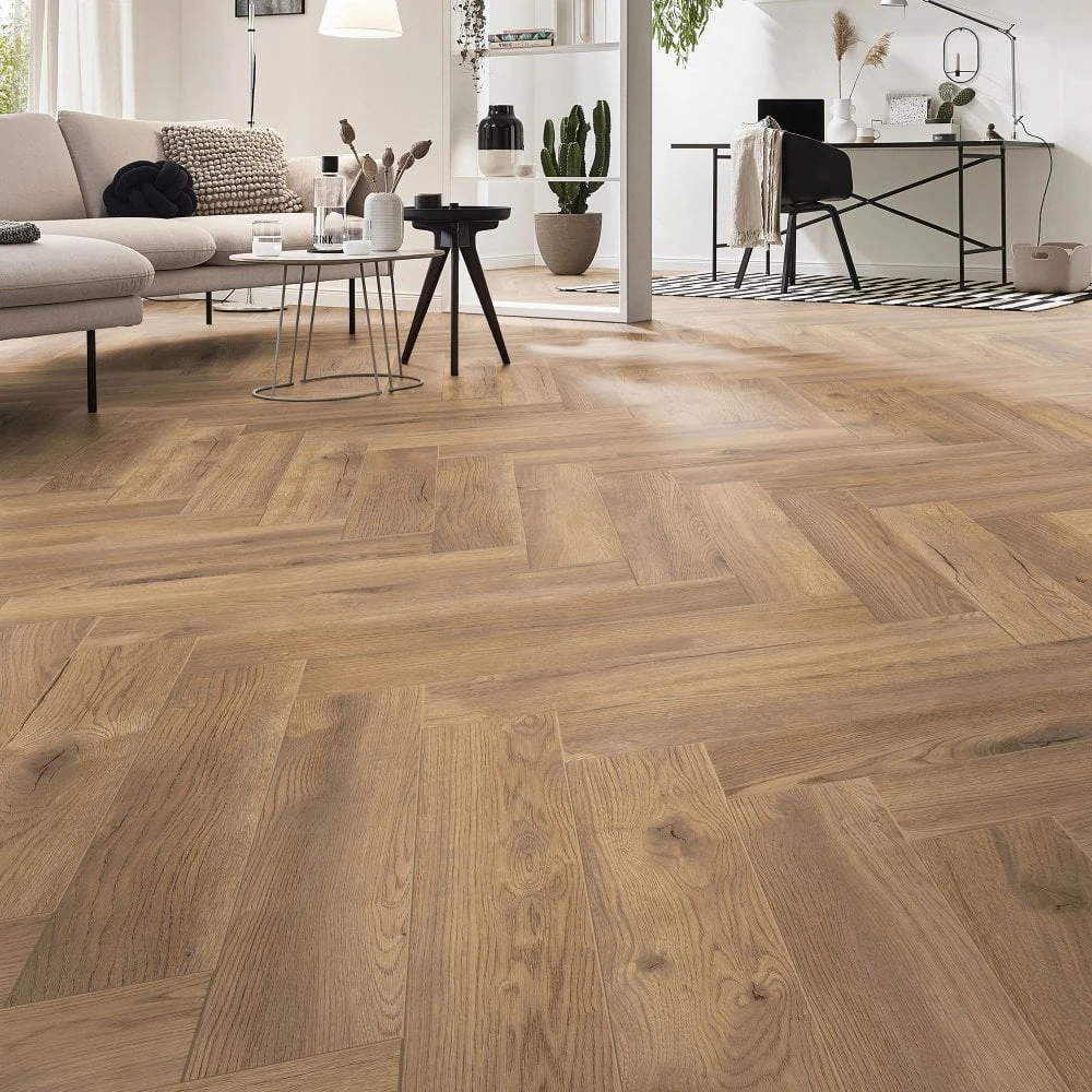 Treviso Oak - Herringbone 8mm Laminate Flooring (122370) 1 Treviso Oak - Herringbone 8mm Laminate Flooring (122370)