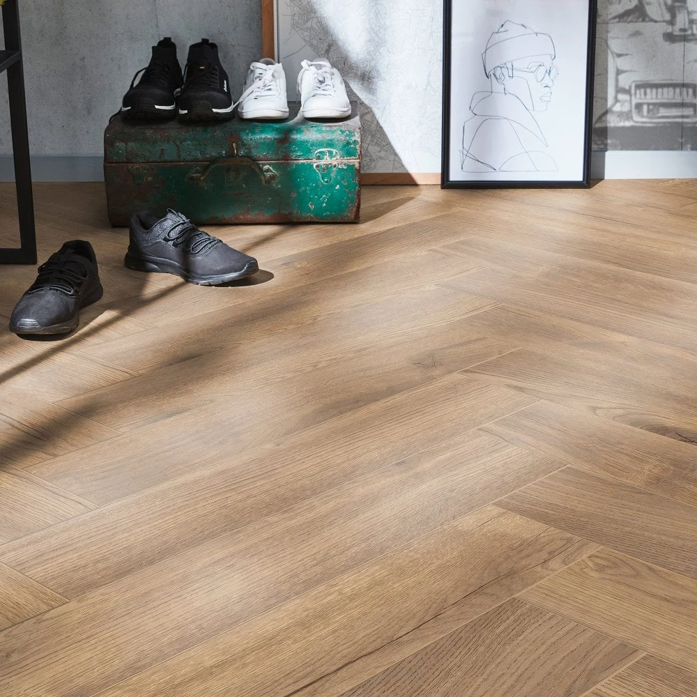Treviso Oak - Herringbone 8mm Laminate Flooring (122370) 5 Treviso Oak - Herringbone 8mm Laminate Flooring (122370) - Image 5