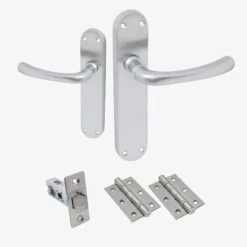 Palace Lever On Backplate Door Handle Set - Satin Chrome (122272)