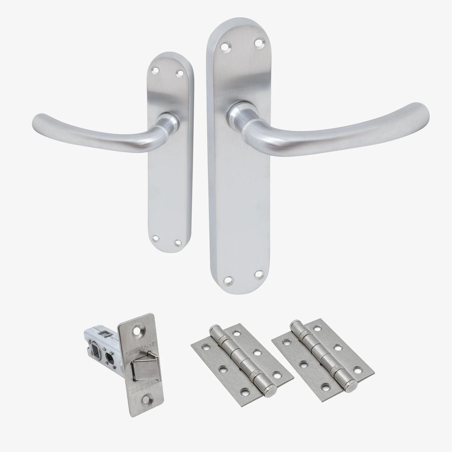 Palace Lever On Backplate Door Handle Set - Satin Chrome (122272) 1 Palace Lever On Backplate Door Handle Set - Satin Chrome (122272)