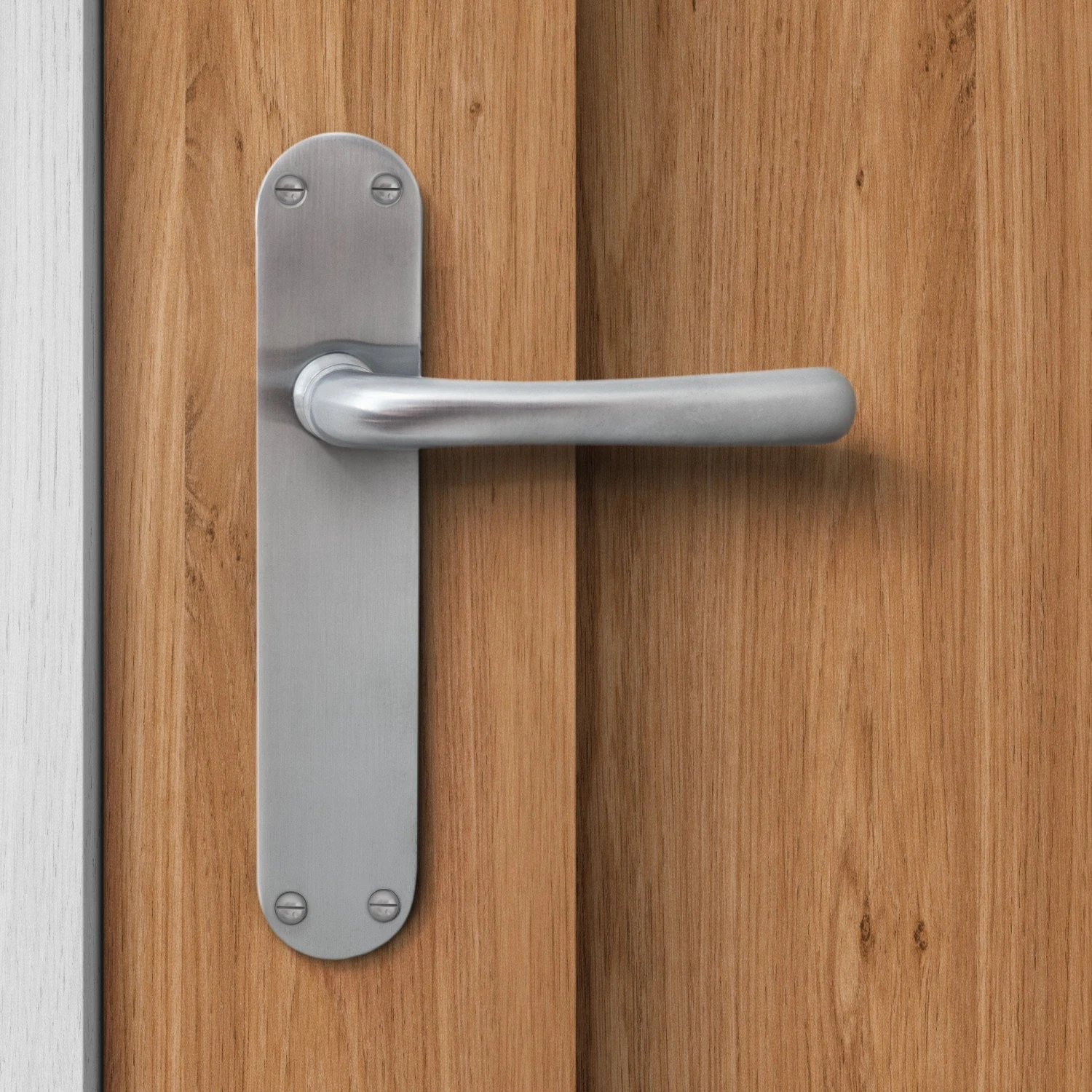 Palace Lever On Backplate Door Handle Set - Satin Chrome (122272) 2 Palace Lever On Backplate Door Handle Set - Satin Chrome (122272) - Image 2