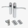 E-Zeta Lever On Backplate Door Handle Set - Polished Chrome (122266)
