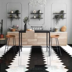 Black & White - Lustre Herrringbone 6mm Luxury Vinyl Flooring (123053) -Oak Door Store 1721811561 92297800