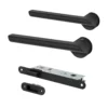 Studio Industrial Round Rose Lever Door Handle Set - Matt Black (307043)