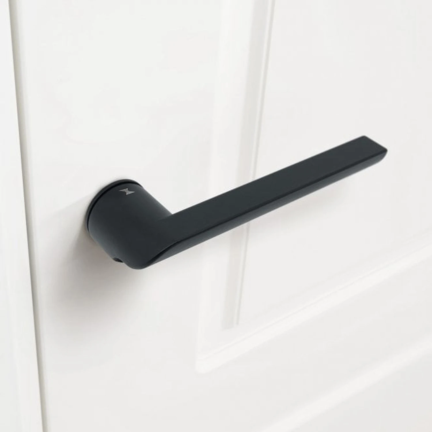 Studio Industrial Round Rose Lever Door Handle Set - Matt Black (307043) 5 Studio Industrial Round Rose Lever Door Handle Set - Matt Black (307043) - Image 5