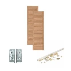 Clear Pine Internal 28mm Open Louvre Bi-fold Door Set (123116) -Oak Door Store 1722425180 37800900