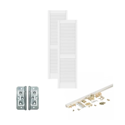 White Painted Internal 28mm Open Louvre Bi-fold Door Set (123117) 5 White Painted Internal 28mm Open Louvre Bi-fold Door Set (123117) -Oak Door Store 1722425324 02054400
