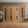 Oak Fully Finished Internal Pedrena 1L Clear Glass Sidelight Room Divider Set (123128)