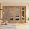 Oak Unfinished Internal Shaker 4L Clear Glass Sidelight Room Divider Set (123132)