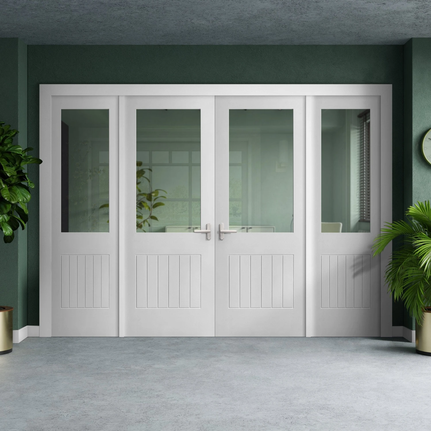 White Primed Internal Cottage 1P 1L Clear Glass Sidelight Room Divider Set (123152) 1 White Primed Internal Cottage 1P 1L Clear Glass Sidelight Room Divider Set (123152)